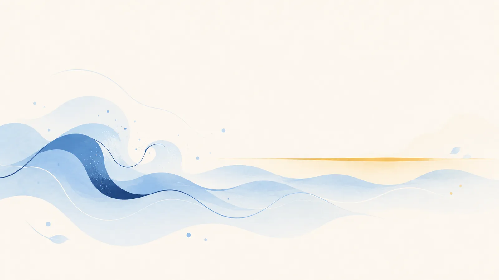Illustration of a choppy wave settling into stillness, representing finding calm with emetophobia